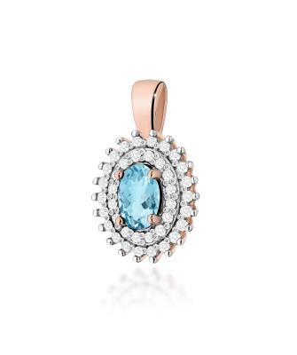 Złota Zawieszka 14k z Diamentami i Rubinem 0,15ct