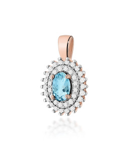Złota Zawieszka 14k z Diamentami i Rubinem 0,15ct