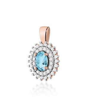 Złota Zawieszka 14k z Diamentami i Rubinem 0,15ct