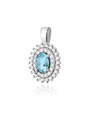 Gold Pendant 14k with Diamonds and Ruby 0.15ct