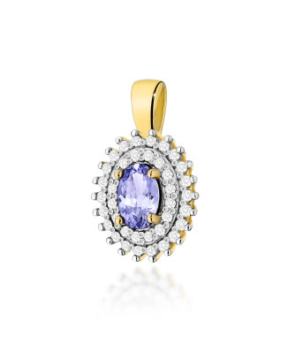 Złota Zawieszka 14k z Diamentami i Rubinem 0,15ct