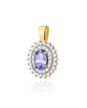 Złota Zawieszka 14k z Diamentami i Rubinem 0,15ct