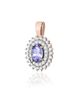 Złota Zawieszka 14k z Diamentami i Rubinem 0,15ct