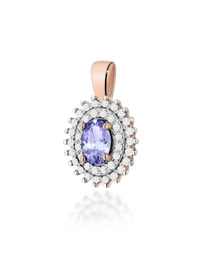 Złota Zawieszka 14k z Diamentami i Rubinem 0,15ct
