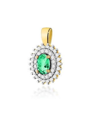 Złota Zawieszka 14k z Diamentami i Rubinem 0,15ct