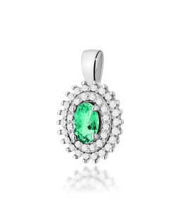 Złota Zawieszka 14k z Diamentami i Rubinem 0,15ct