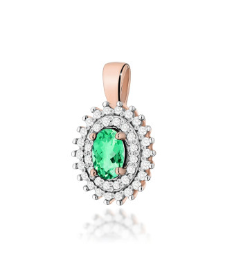 Złota Zawieszka 14k z Diamentami i Rubinem 0,15ct