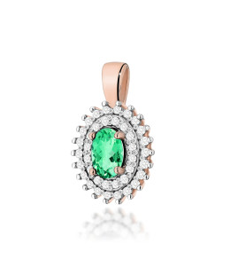 Złota Zawieszka 14k z Diamentami i Rubinem 0,15ct