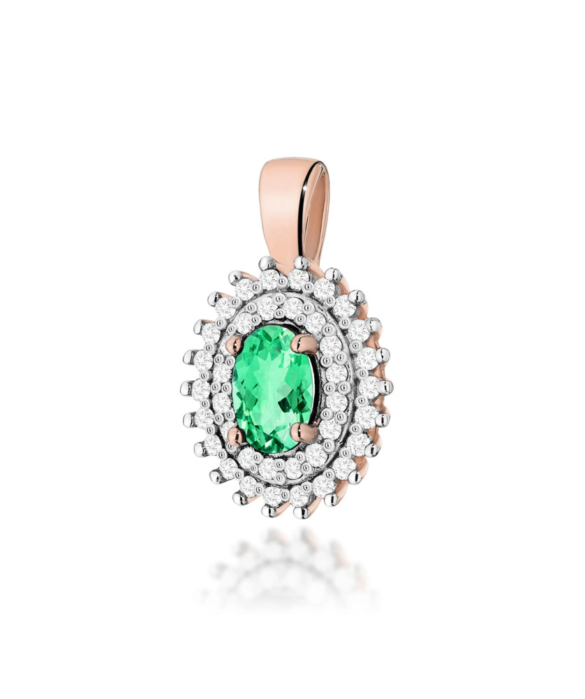Złota Zawieszka 14k z Diamentami i Rubinem 0,15ct
