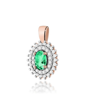 Złota Zawieszka 14k z Diamentami i Rubinem 0,15ct