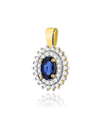 Złota Zawieszka 14k z Diamentami i Rubinem 0,15ct