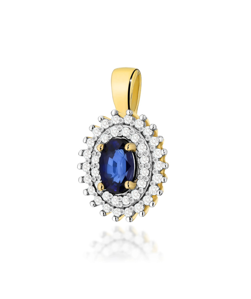 Złota Zawieszka 14k z Diamentami i Rubinem 0,15ct