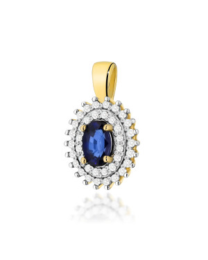 Złota Zawieszka 14k z Diamentami i Rubinem 0,15ct