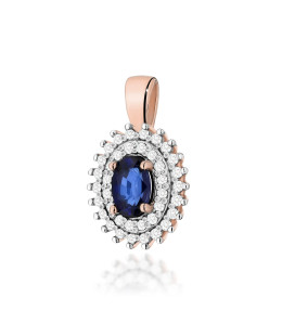 Złota Zawieszka 14k z Diamentami i Rubinem 0,15ct