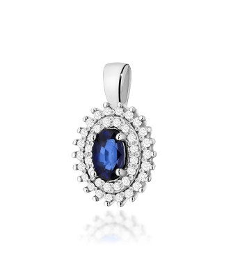 Złota Zawieszka 14k z Diamentami i Rubinem 0,15ct