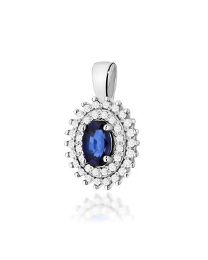 Złota Zawieszka 14k z Diamentami i Rubinem 0,15ct