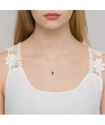 Złota Zawieszka 14k z Diamentami i Rubinem 0,15ct