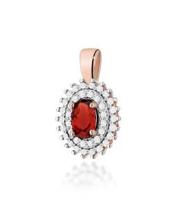 Gold Pendant 14k with Diamonds and Ruby 0.15ct