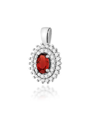 Złota Zawieszka 14k z Diamentami i Rubinem 0,15ct