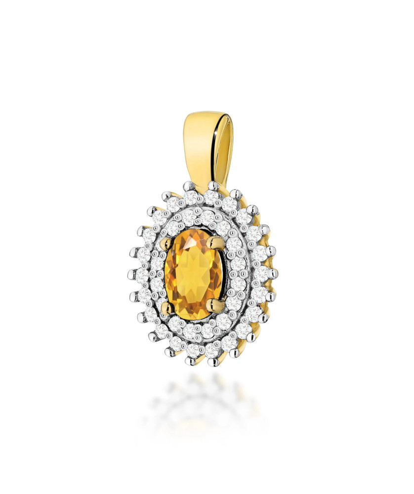 Złota Zawieszka 14k z Diamentami i Rubinem 0,15ct