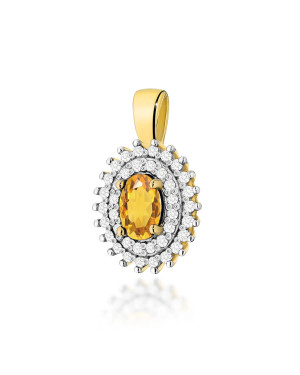 Złota Zawieszka 14k z Diamentami i Rubinem 0,15ct