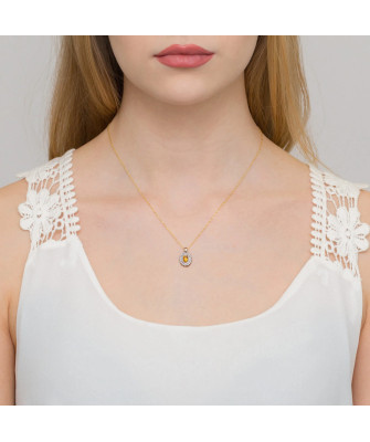 14k Gold Pendant with Diamonds and Ruby 0.15ct