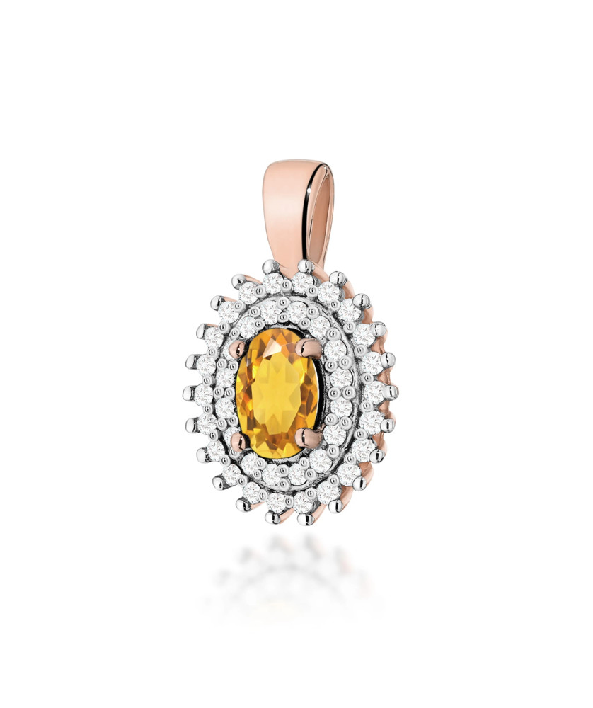 Złota Zawieszka 14k z Diamentami i Rubinem 0,15ct