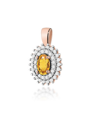 Gold Pendant 14k with Diamonds and Ruby 0.15ct