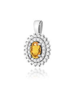 Złota Zawieszka 14k z Diamentami i Rubinem 0,15ct