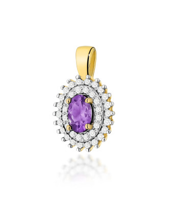 Złota Zawieszka 14k z Diamentami i Rubinem 0,15ct