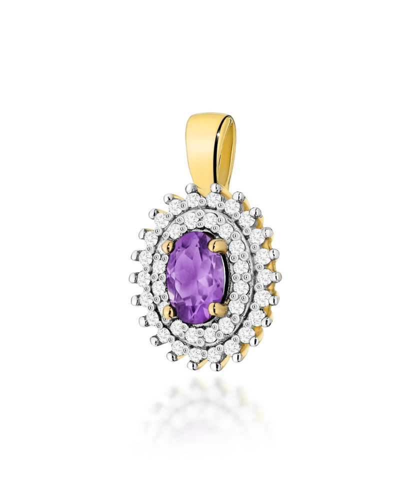 Złota Zawieszka 14k z Diamentami i Rubinem 0,15ct