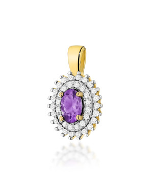 Złota Zawieszka 14k z Diamentami i Rubinem 0,15ct