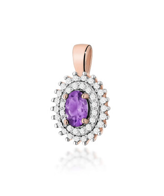 Złota Zawieszka 14k z Diamentami i Rubinem 0,15ct