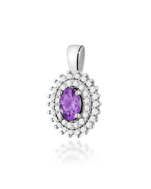 Złota Zawieszka 14k z Diamentami i Rubinem 0,15ct