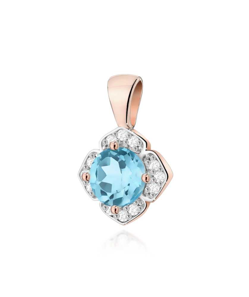 Złota Zawieszka 14k z Diamentami i Rubinem 0,15ct