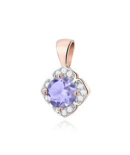 Złota Zawieszka 14k z Diamentami i Rubinem 0,15ct