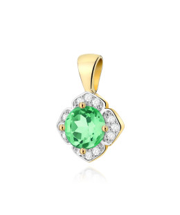 Złota Zawieszka 14k z Diamentami i Rubinem 0,15ct