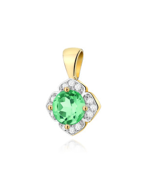 Złota Zawieszka 14k z Diamentami i Rubinem 0,15ct