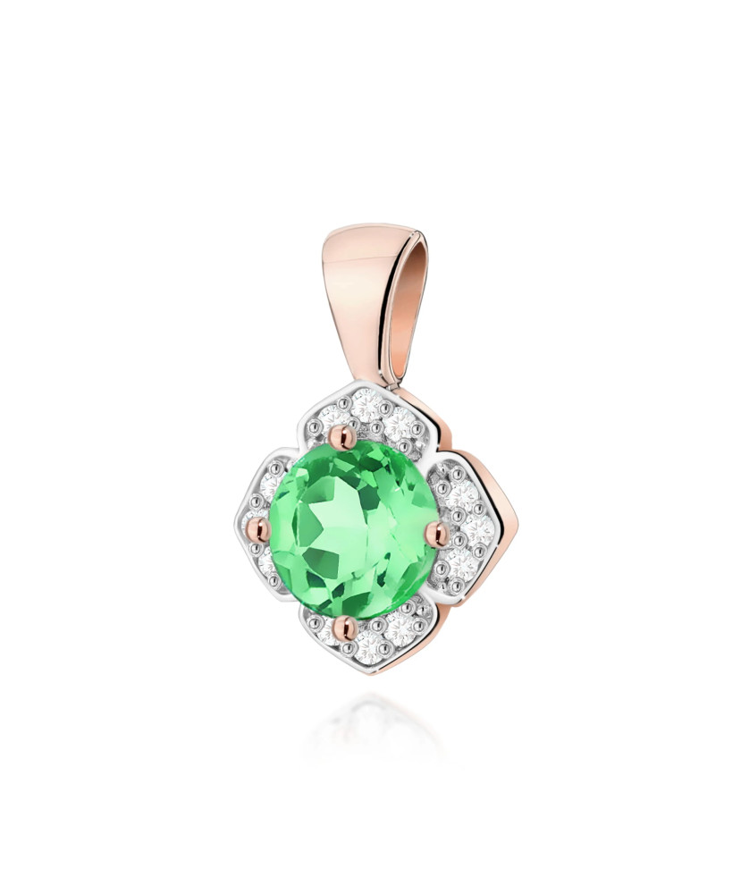 Złota Zawieszka 14k z Diamentami i Rubinem 0,15ct