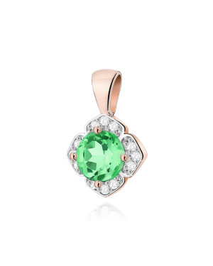 Złota Zawieszka 14k z Diamentami i Rubinem 0,15ct