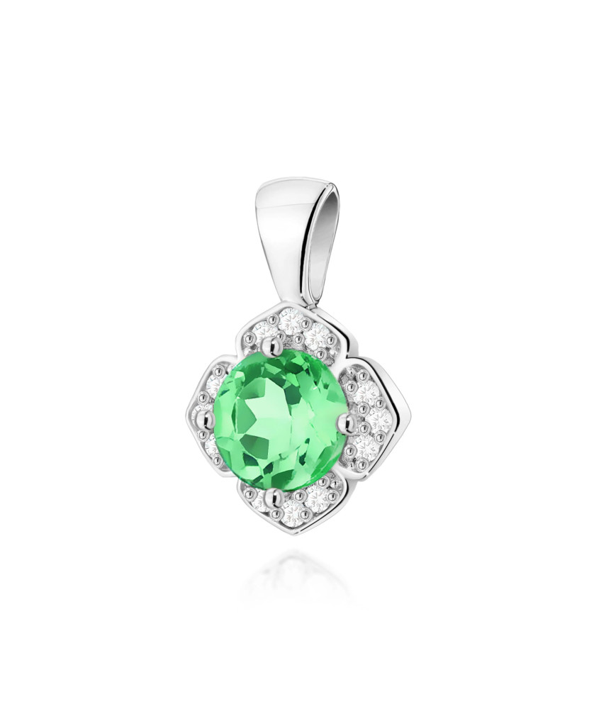 Gold Pendant 14k with Diamonds and Ruby 0.15ct