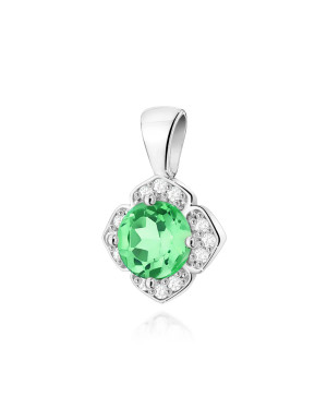 Złota Zawieszka 14k z Diamentami i Rubinem 0,15ct
