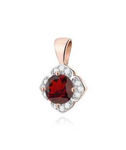 Złota Zawieszka 14k z Diamentami i Rubinem 0,15ct