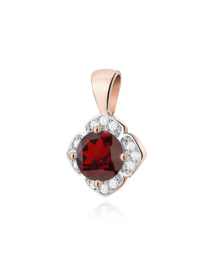 Złota Zawieszka 14k z Diamentami i Rubinem 0,15ct