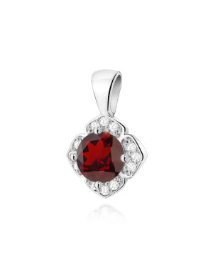 Gold Pendant 14k with Diamonds and Ruby 0.15ct