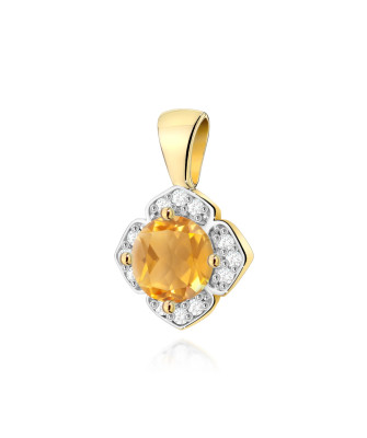 Złota Zawieszka 14k z Diamentami i Rubinem 0,15ct
