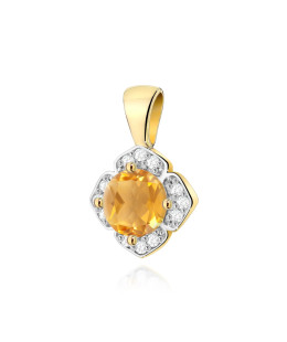 Złota Zawieszka 14k z Diamentami i Rubinem 0,15ct