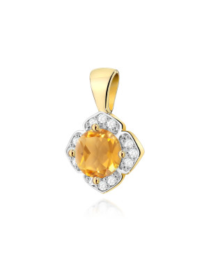 Złota Zawieszka 14k z Diamentami i Rubinem 0,15ct