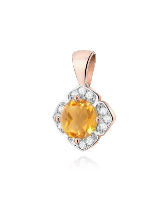 Złota Zawieszka 14k z Diamentami i Rubinem 0,15ct