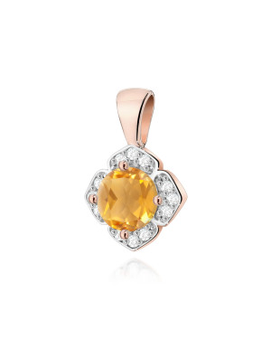 Złota Zawieszka 14k z Diamentami i Rubinem 0,15ct